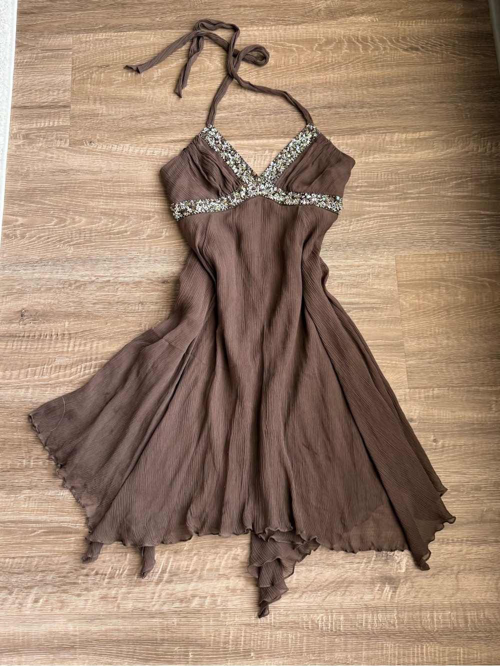 BCBG MAXAZRIA silk halter dress